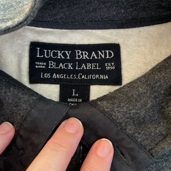 Lucky brand men’s 3/4 button fleece size large - Picture 3 of 3